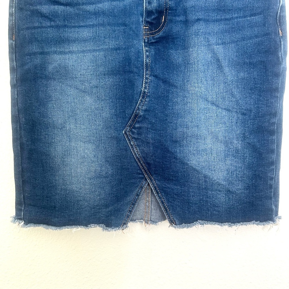 Vervet Denim Jean Skirt Notch Slit 5 Pocket Zip Fly Summer Staple Size Small - Picture 3 of 10